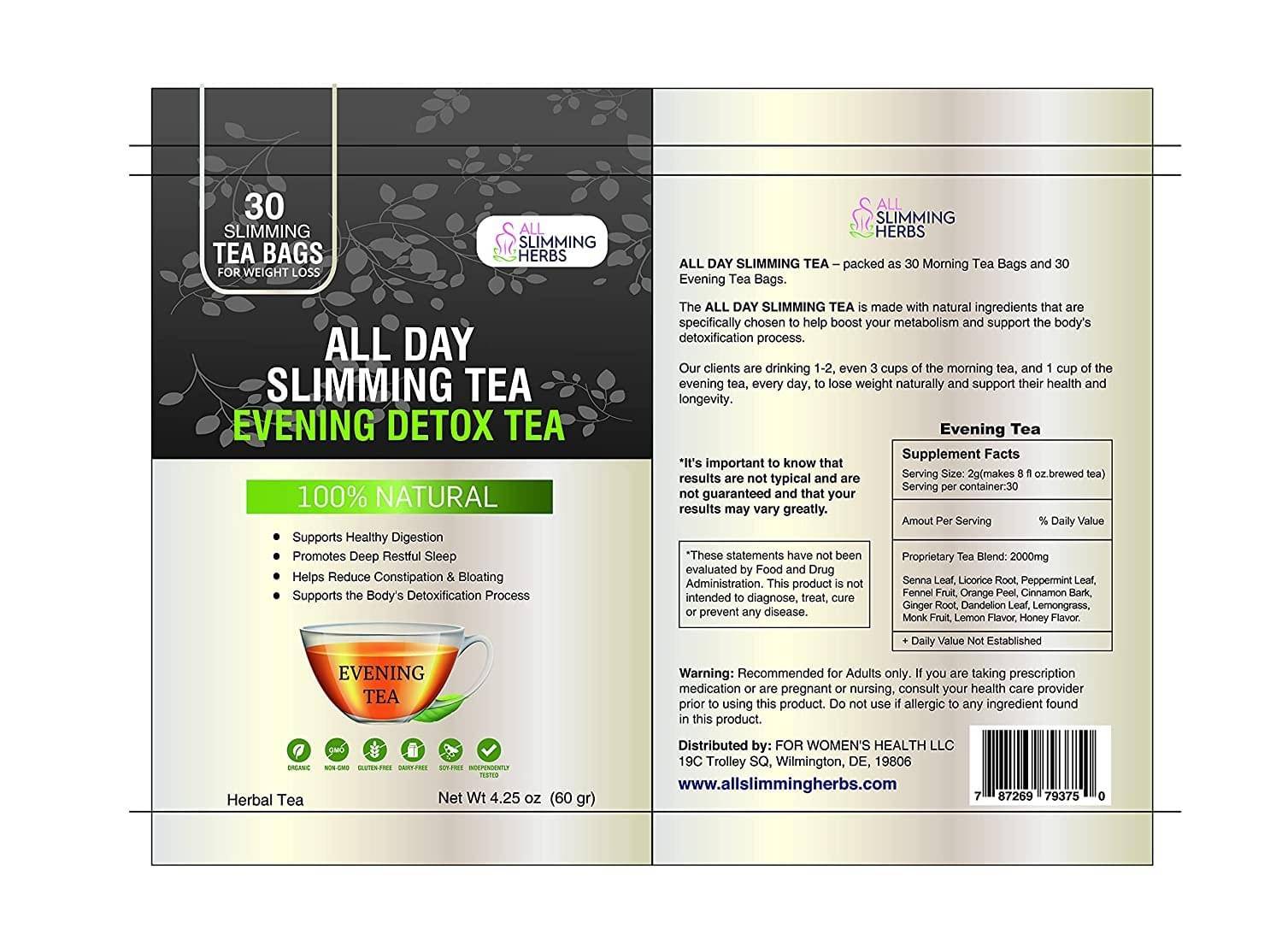 All-Day Slimming Tea Supplement Facts